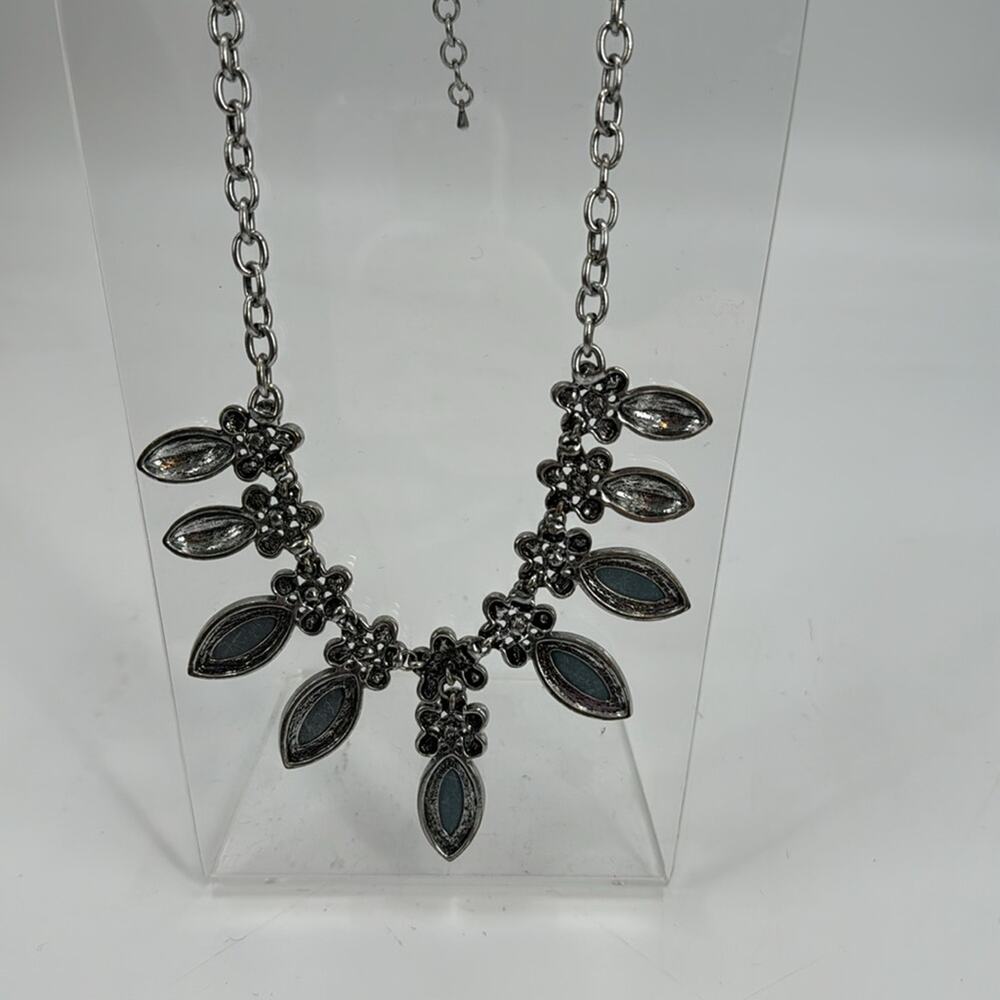 Large Grey And Silver Statement Necklace - image 5